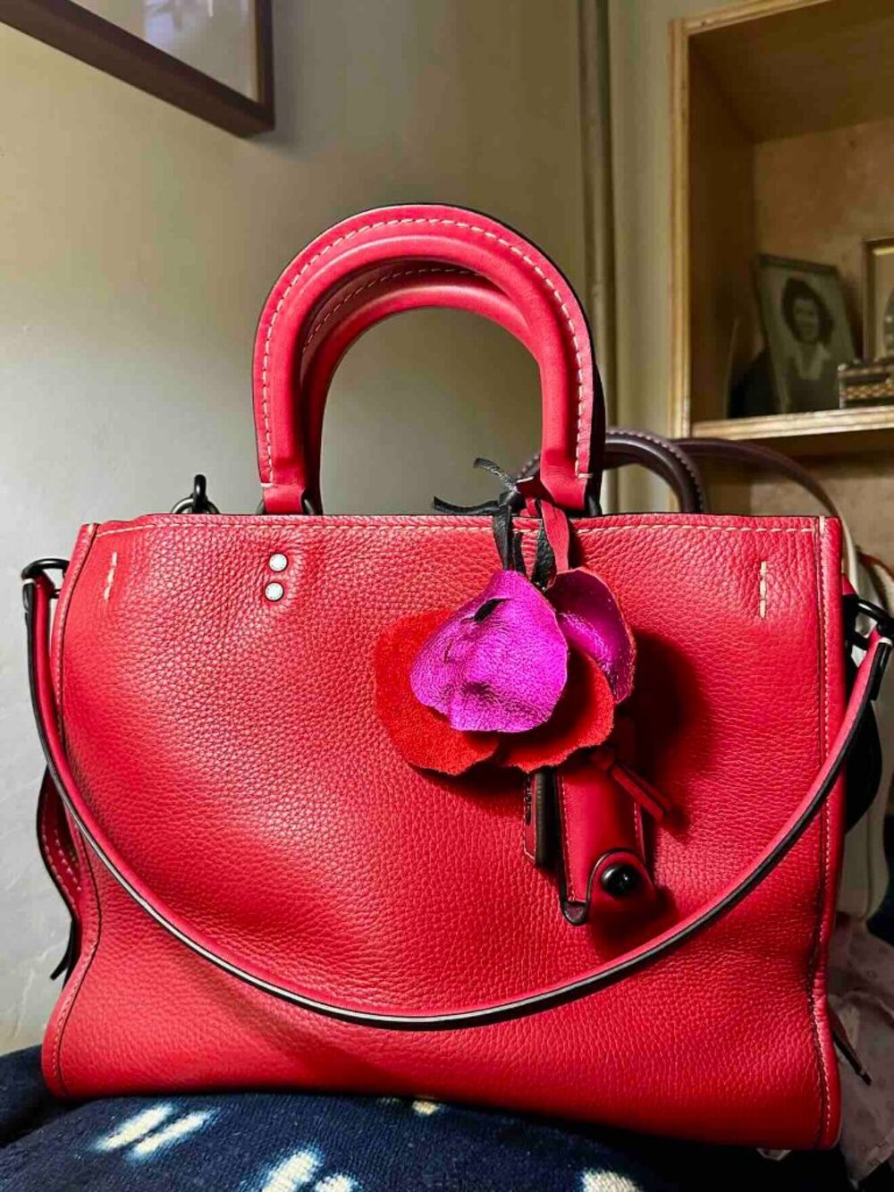 COACH Rogue 30/31 1941Red pebbled Leather 3way satchelbag Rare Like New